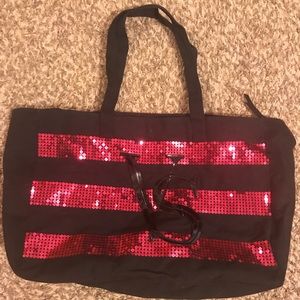 Black velvet Victoria Secret sequined bag